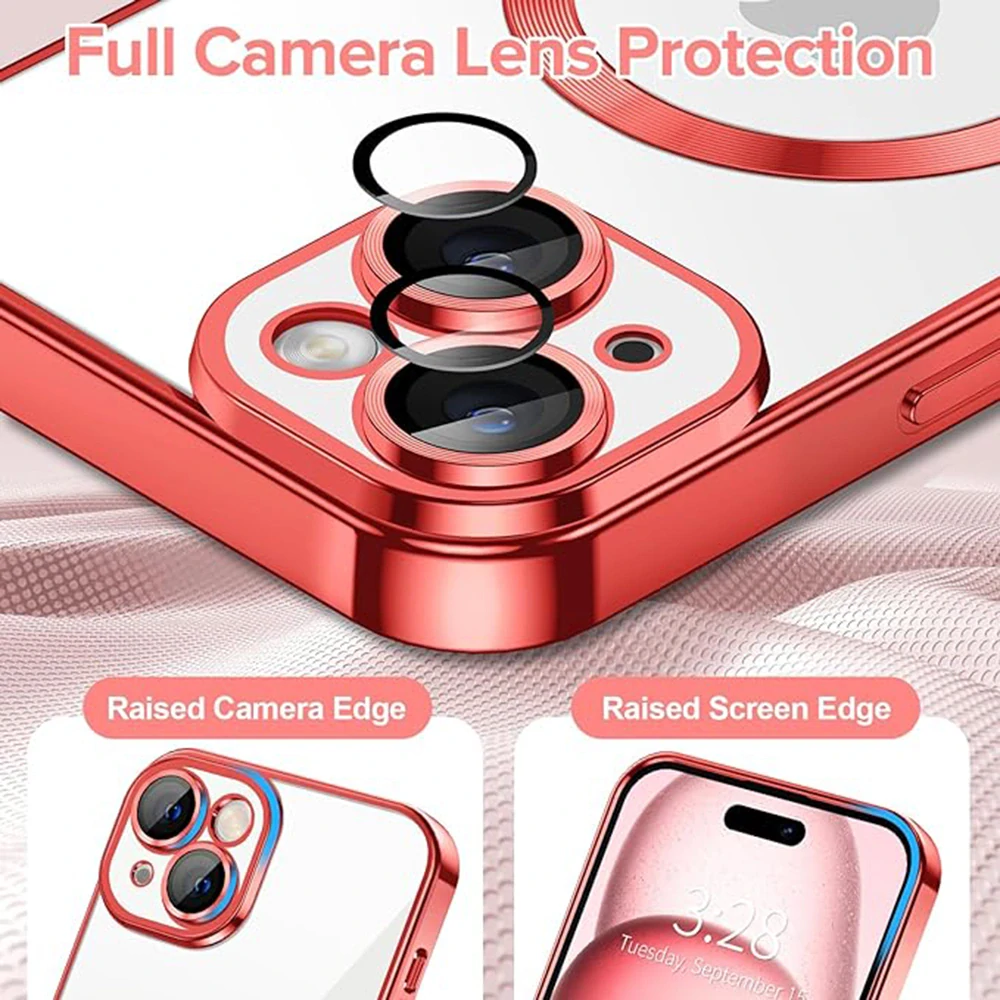 Kryt Samsung Galaxy S23 Techsuit Luxury Crystal MagSafe - červený