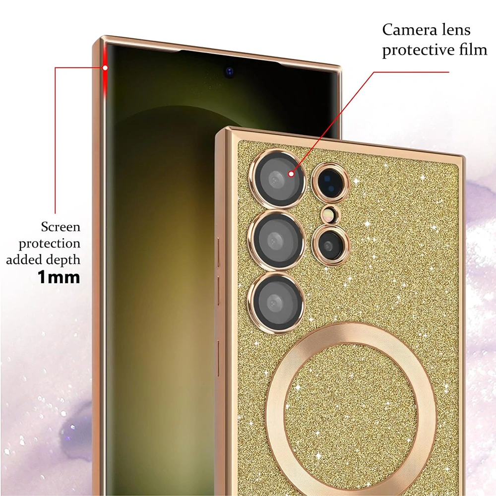 Kryt Samsung Galaxy A35 5G Techsuit Luxury Glitter MagSafe - tmavě zelený