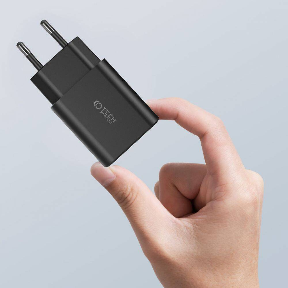 Nabíječka do sítě 30W PD USB-C + QC3.0 USB Tech-Protect NC30W černá
