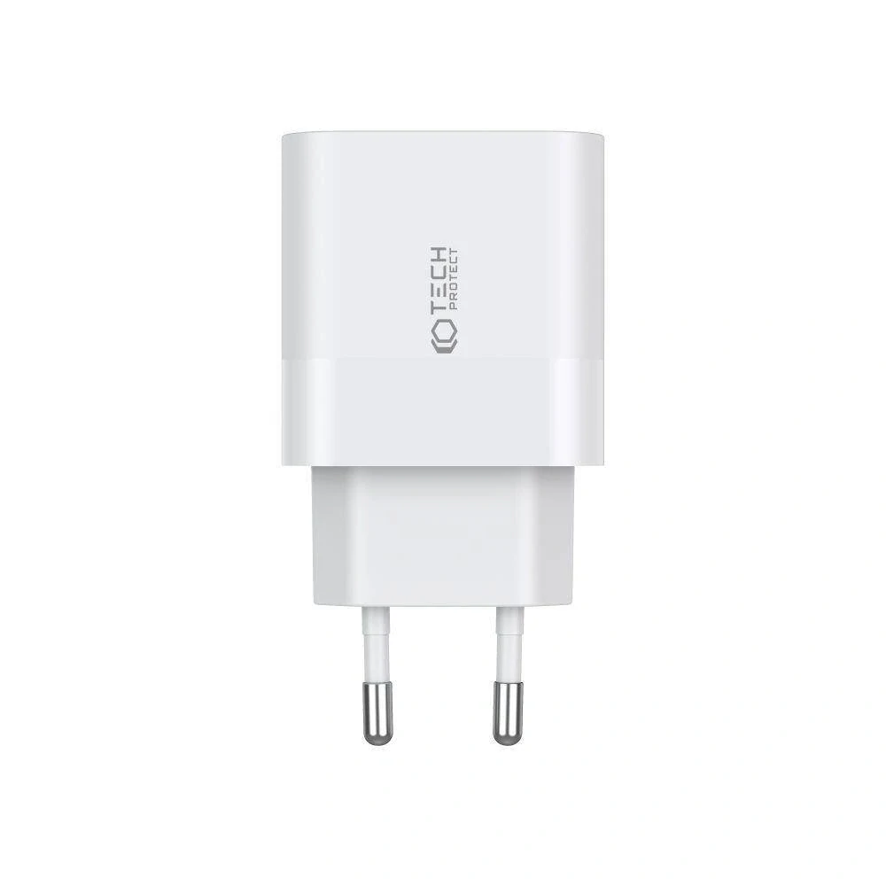 Síťová nabíječka PD 20W 2x USB-C + kabel USB-C Tech-Protect C20W bílá