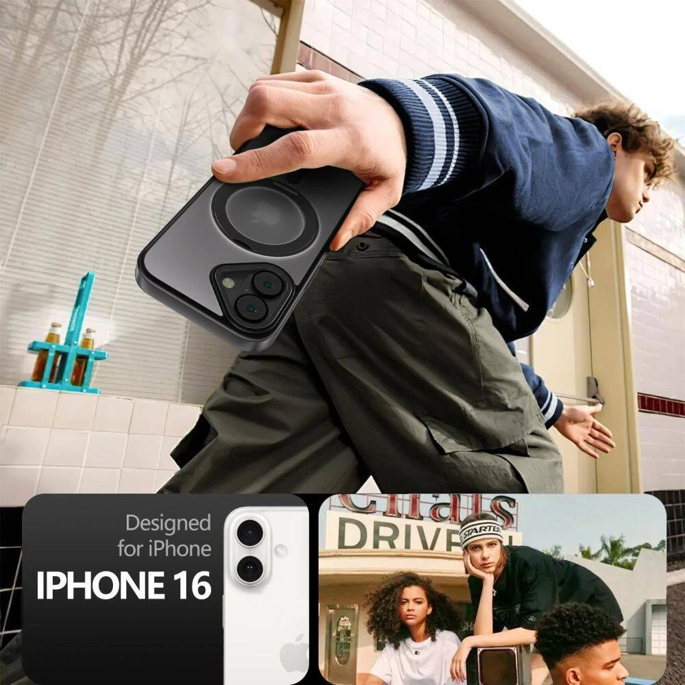 Kryt iPhone 16 Tech-Protect MagRing MagSafe Matte černý