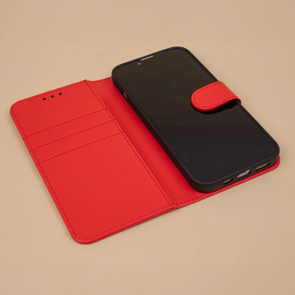 Pouzdro flip iPhone 17 Pro, Smart Classic, červené