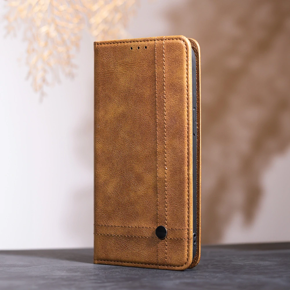 Pouzdro flip Samsung Galaxy A17 5G, smart seam, hnědé