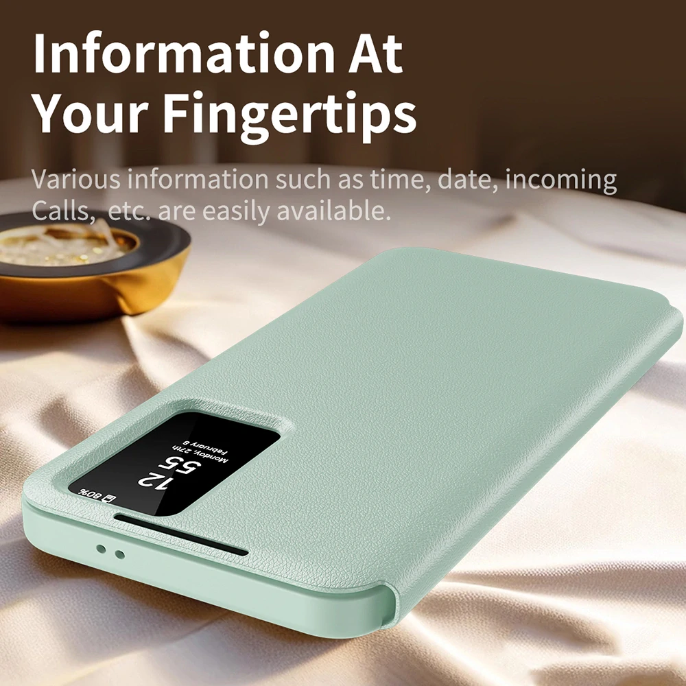 Pouzdro Samsung Galaxy A55 5G Smart View Techsuit, zelené
