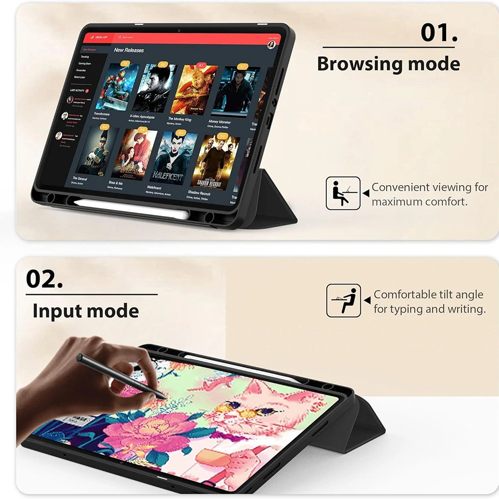 Pouzdro pro tablet Xiaomi Redmi Pad SE 4G, Flex Trifold, black
