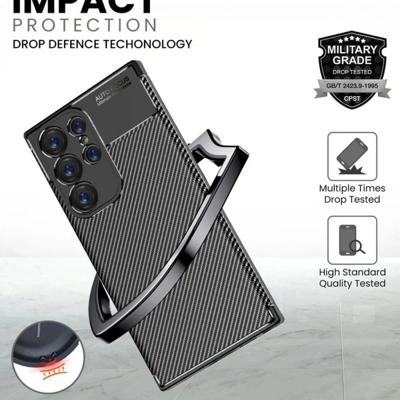 Kryt Samsung Galaxy S25 Ultra, Techsuit CarbonFiber černý