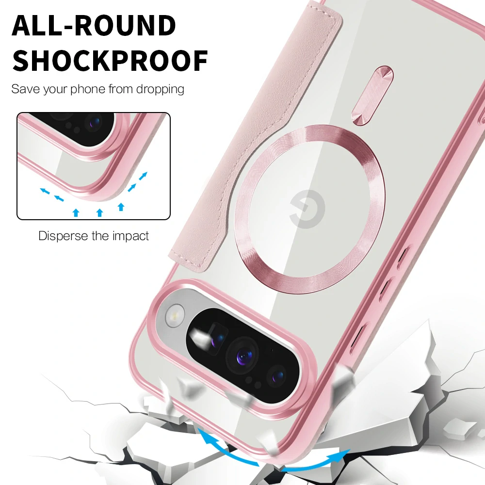 Pouzdro Google Pixel 10 Pro XL, SmartMag Book Case růžové