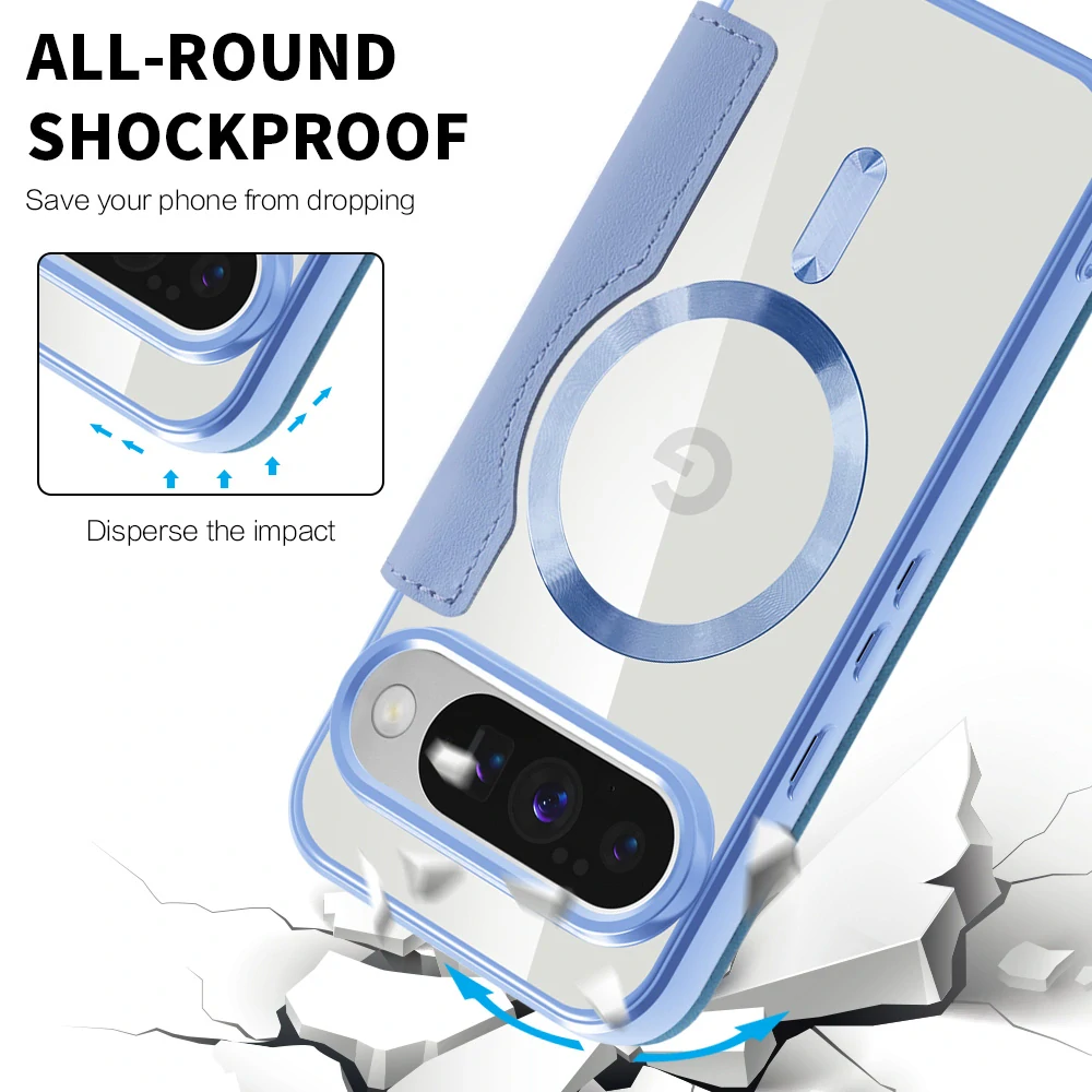 Pouzdro Google Pixel 10 Pro XL, SmartMag Book Case světle modrý
