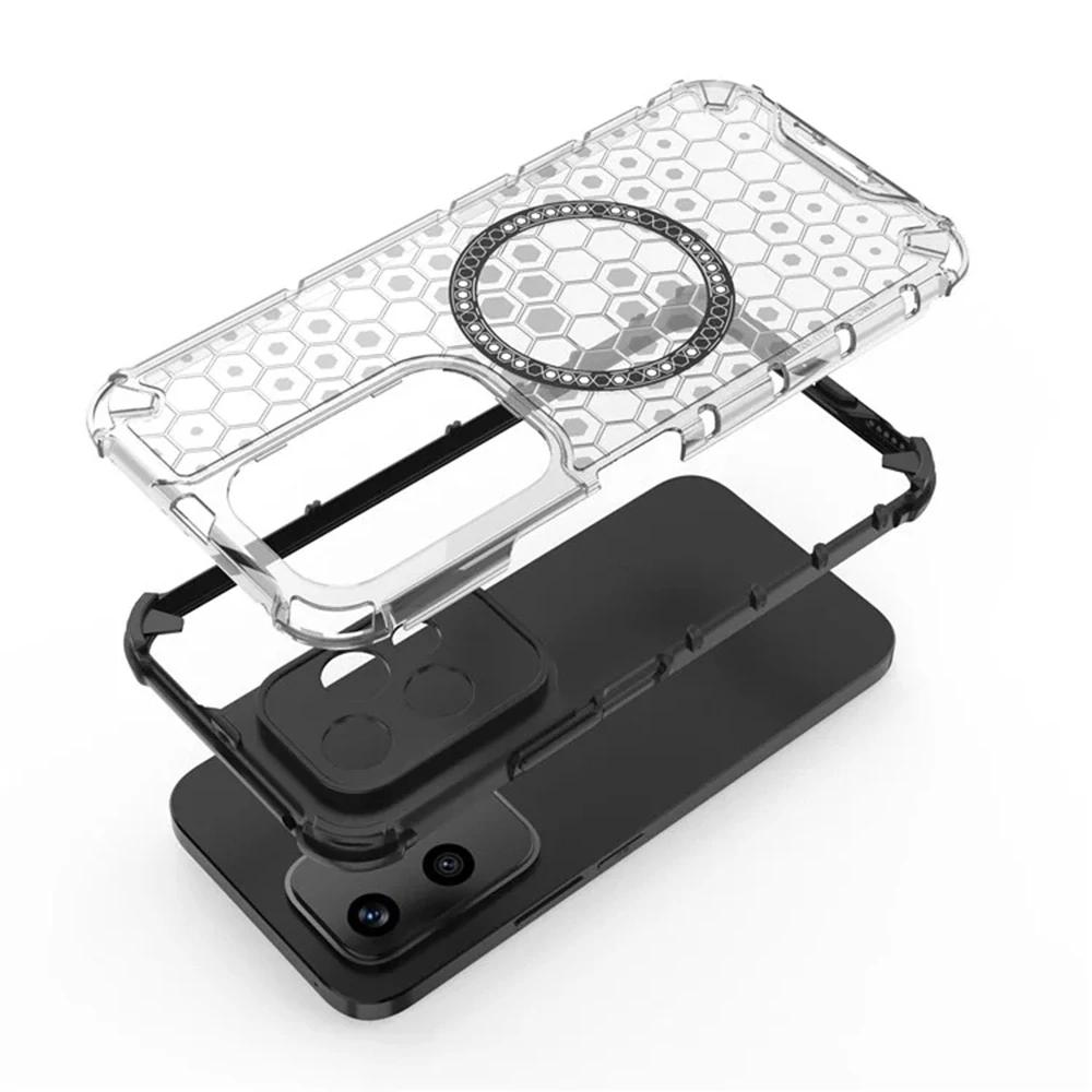 Kryt Honor 200 Lite, HoneyComb Shield MagSafe - bílý