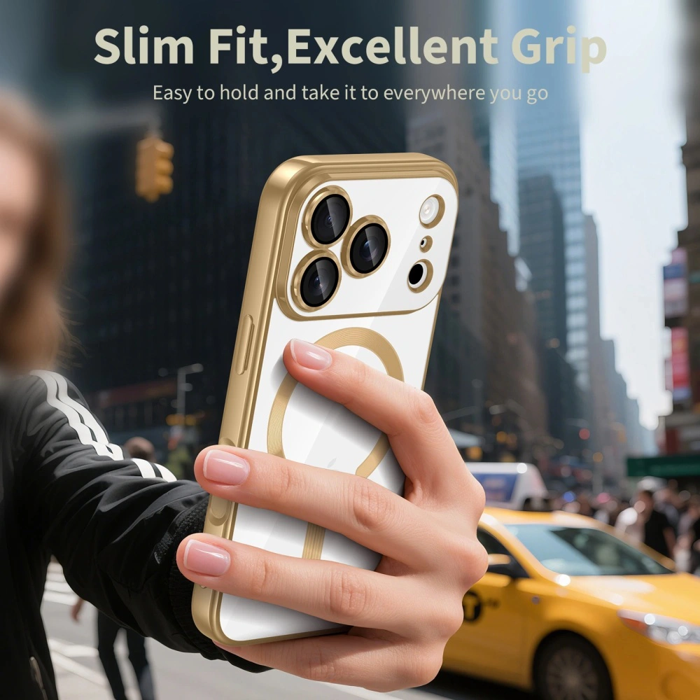 Kryt iPhone 17 Pro Max / 18 Pro Max, Techsuit Luxury Crystal MagSafe - gold