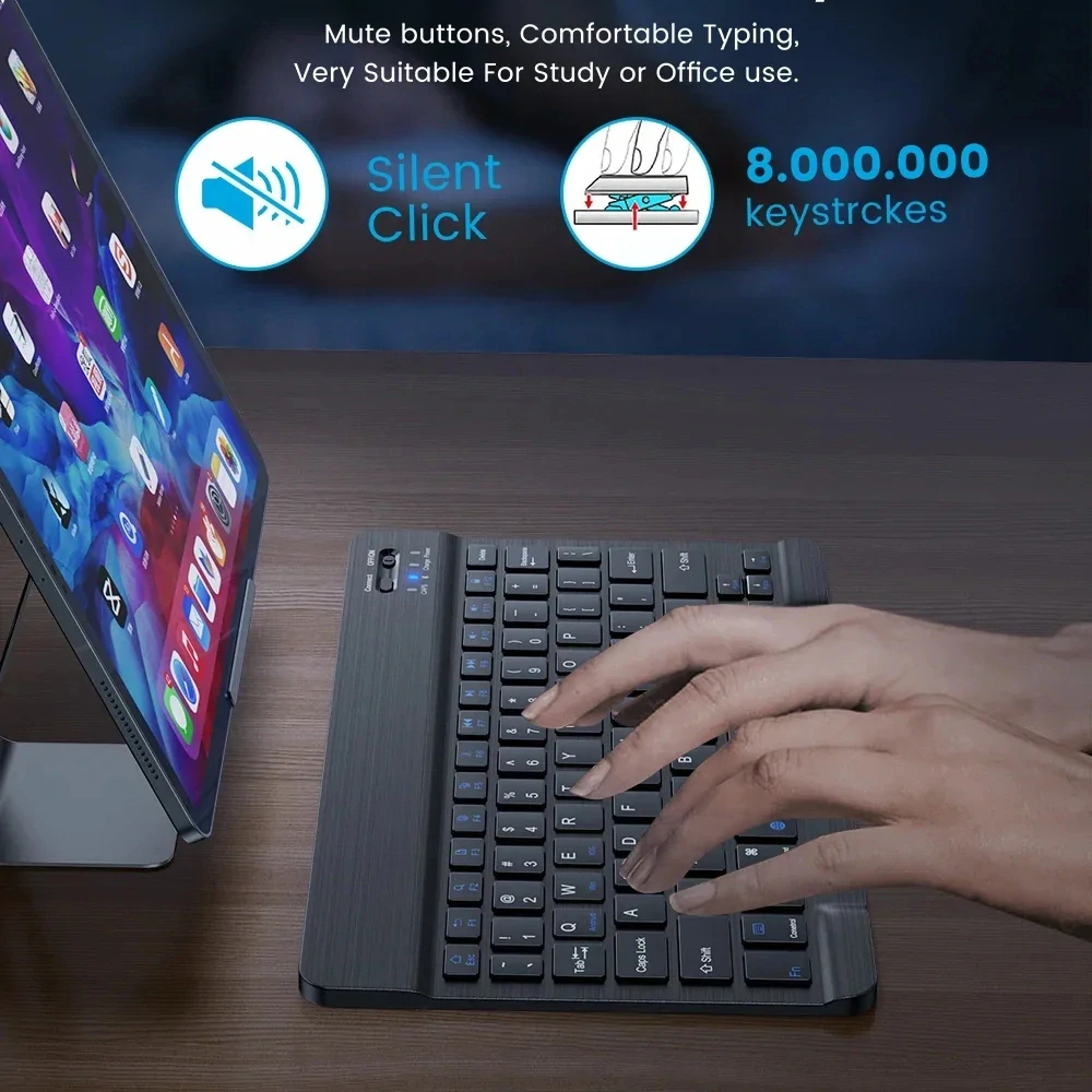 Bezdrátová klávesnice AirKeys (WK1) – pro Android, Windows, iOS, Bluetooth – černá