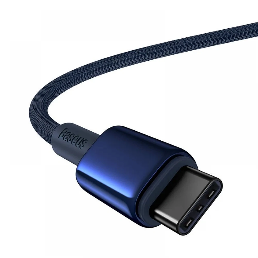 Datový kabel Baseus Tungsten Gold Type-C na Type-C, 100W, 480Mbps, 1m - Navy Blue