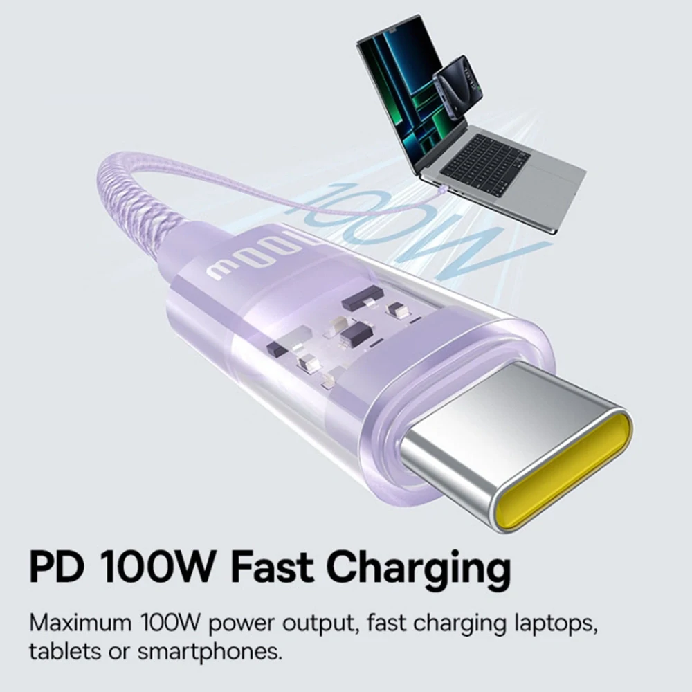 Datový Baseus Gem - Type-C na Type-C, 100W, 1m - Nebula Purple