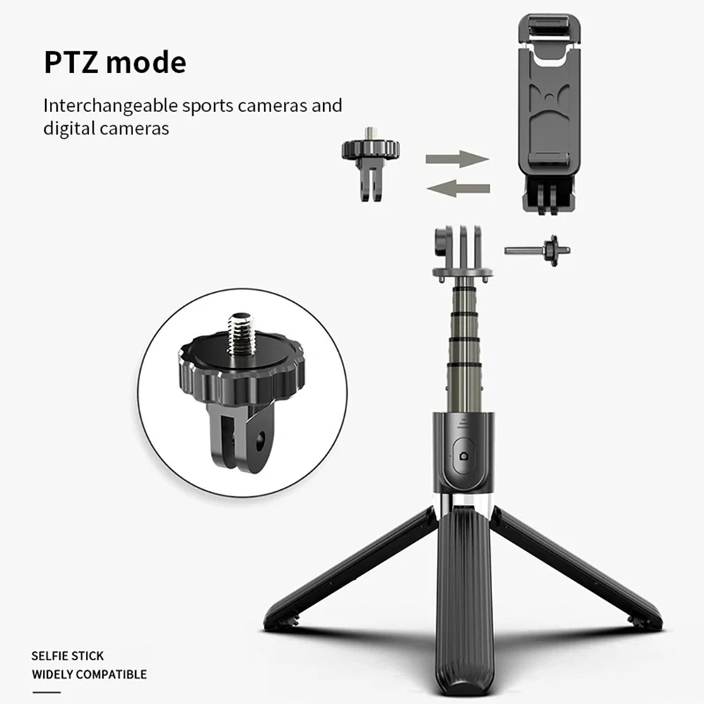 Selfie tyč Tripod Techsuit (L03) Bluetooth, 83 cm – černý