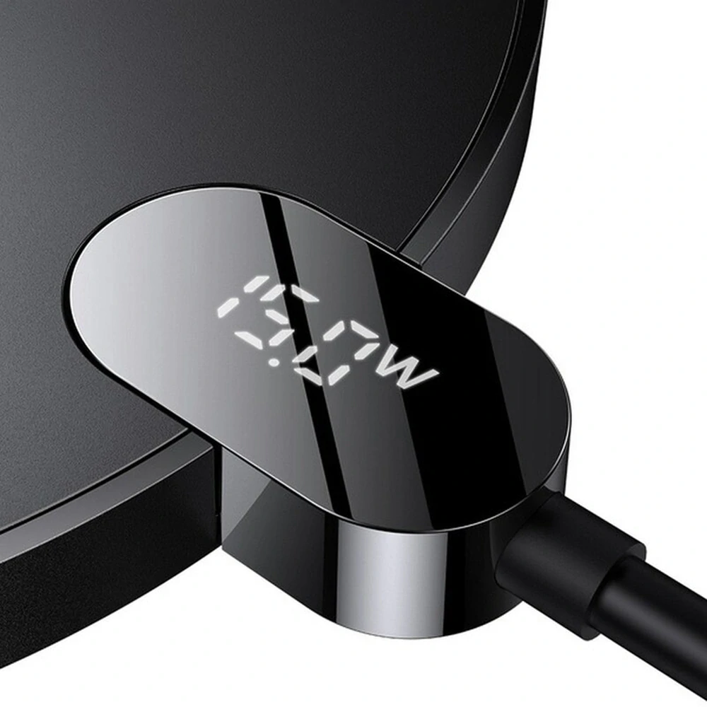 Bezdrátová nabíječka Baseus Digital LED Displej Gen 2 15W USB-C černá