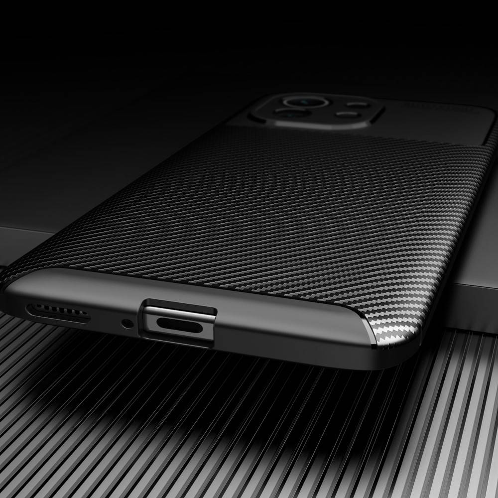 Kryt Xiaomi MI11 Armored Shockproof Carbon Fiber black