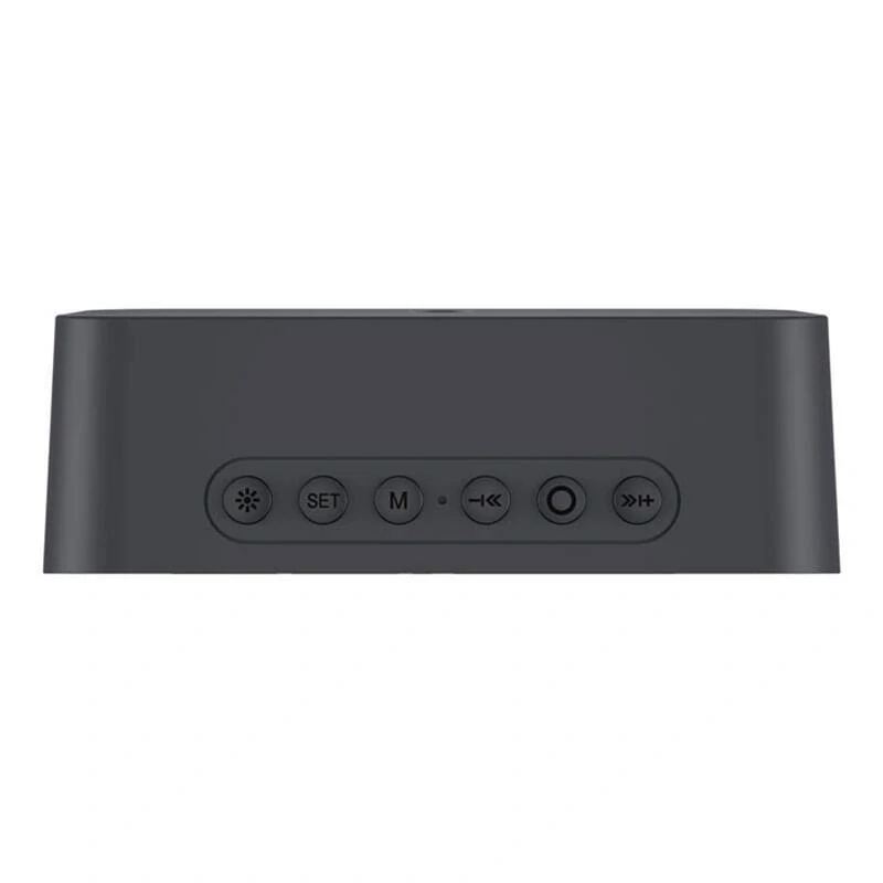 Bluetooth reproduktor s digitálními hodinami, budík, FM rádio - černý