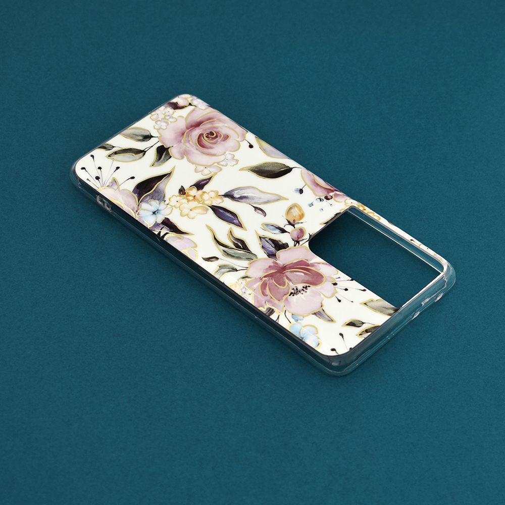Kryt Samsung Galaxy S21 Ultra Techsuit - Marble Series - Chloe White