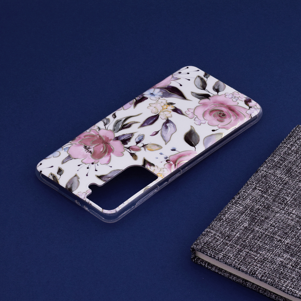 Kryt Samsung Galaxy S21 Plus Techsuit - Marble Series - Chloe White