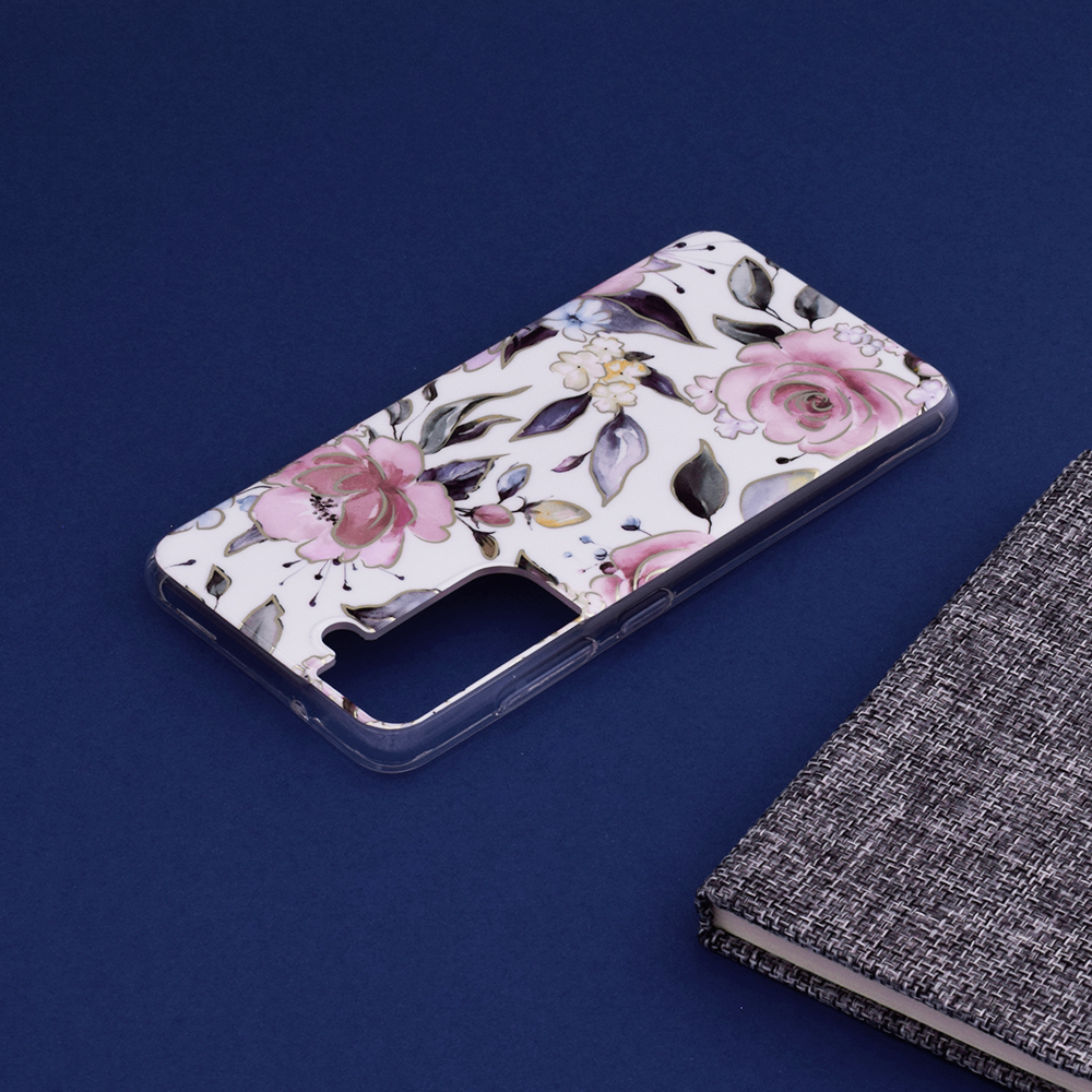 Kryt Samsung Galaxy S21 FE Techsuit - Marble Series - Chloe White