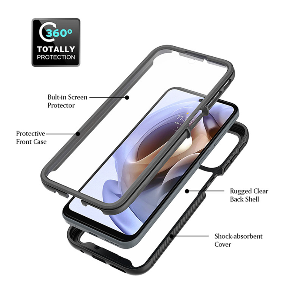 Pouzdro Motorola Moto G71 5G Techsuit - Defense360 Pro + ochrana obrazovky, černé