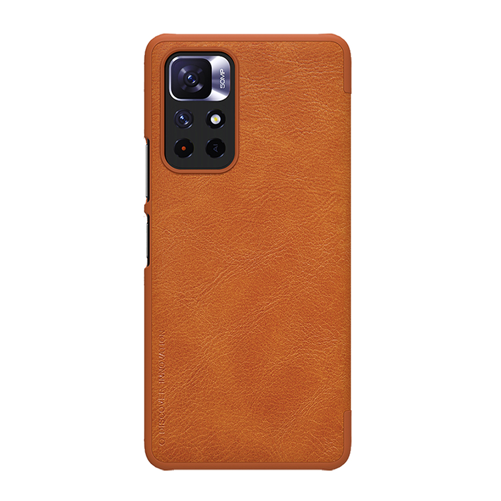 Kožené pouzdro Xiaomi Redmi Note 11 5G / Redmi Note 11S 5G / Redmi Note 11T 5G / POCO M4 Pro 5G, Nillkin - Qin, hnědé