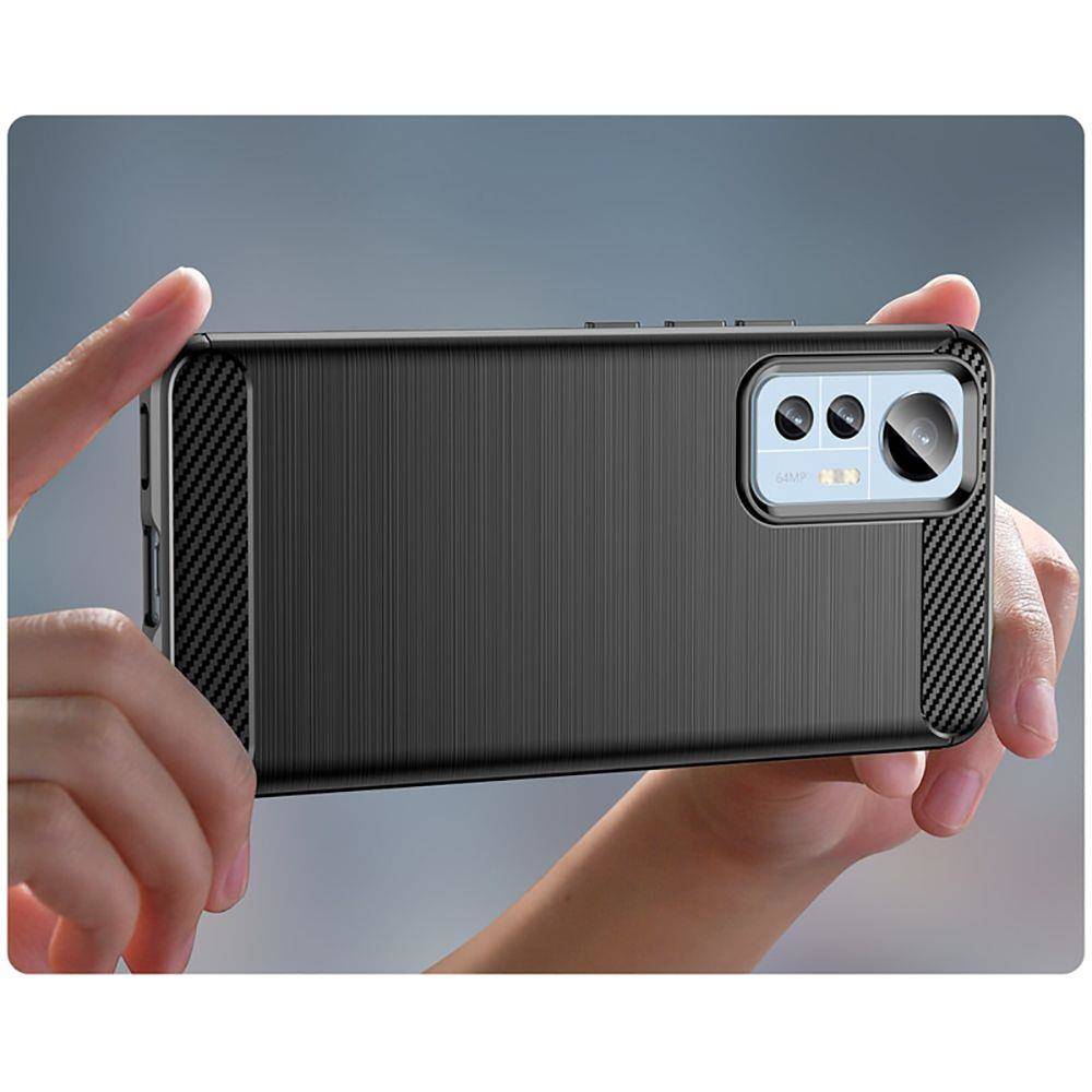 Kryt Xiaomi 12 Lite Tech-Protect TPU Carbon černý