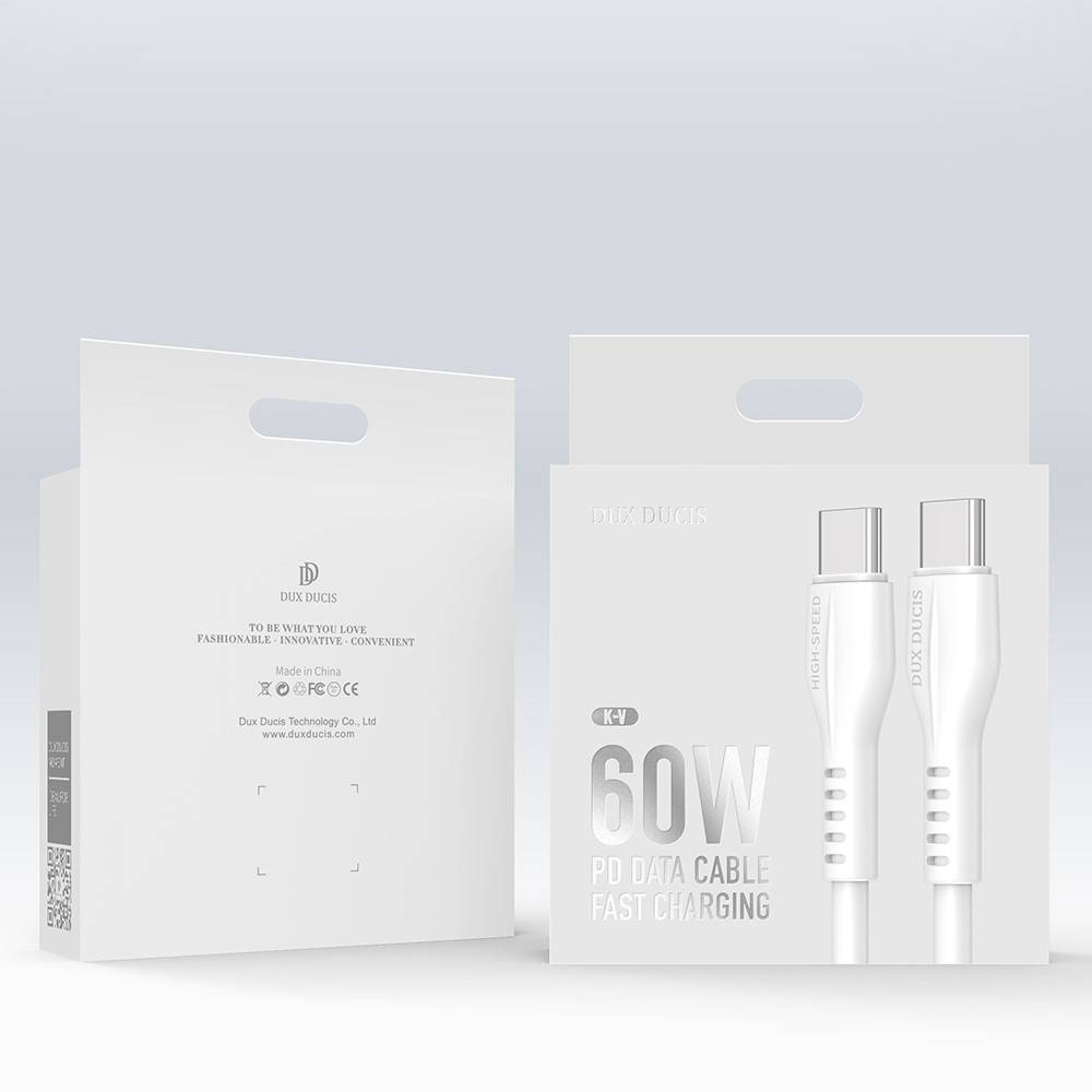 Datový kabel USB-C / USB-C 60W 3A 1m Dux Ducis - bílý