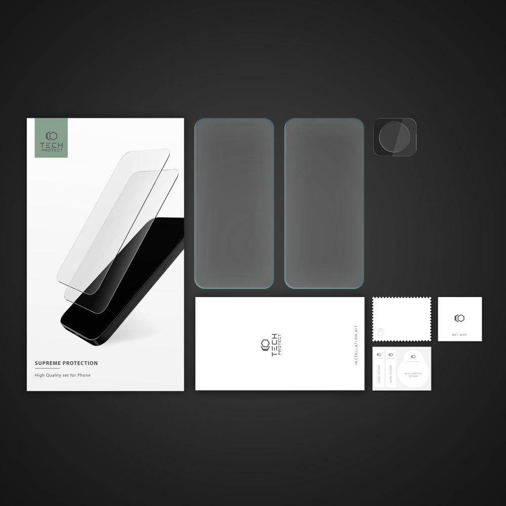 Tvrzené sklo Xiaomi 12T Pro Tech-Protect Supreme Set (2 ks sklo + 1 ks fotoaparát) čiré