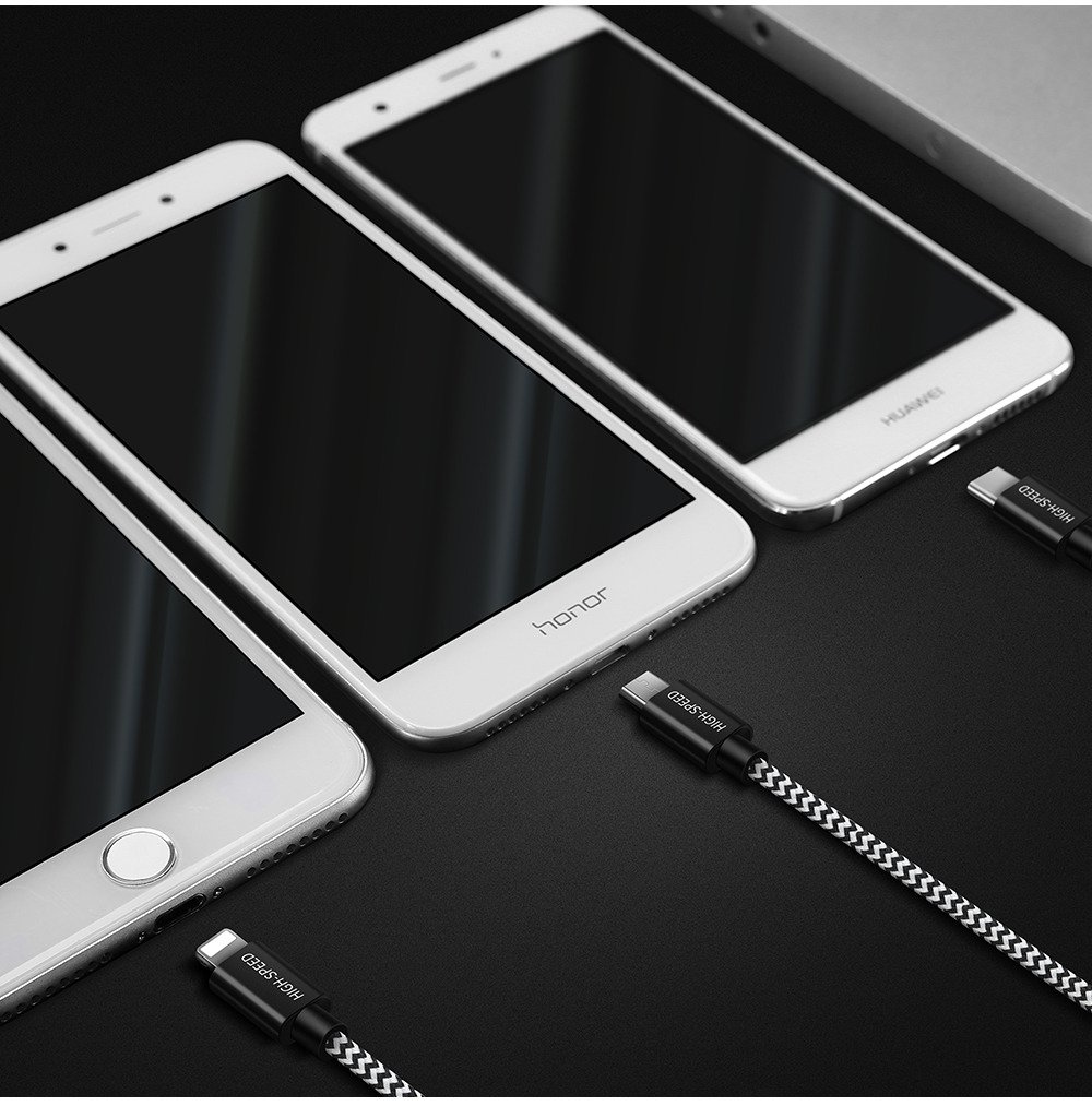 Datový kabel 3v1 2,4A 1,2m (USB to USB Type C + iPhone Lightning + Micro USB) DUX DUCIS USB K-ONE černý
