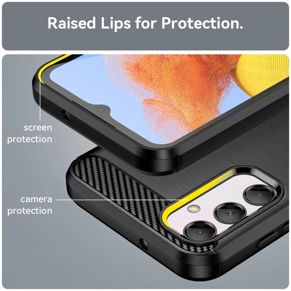 Kryt Samsung Galaxy M14, Armored Carbon černý