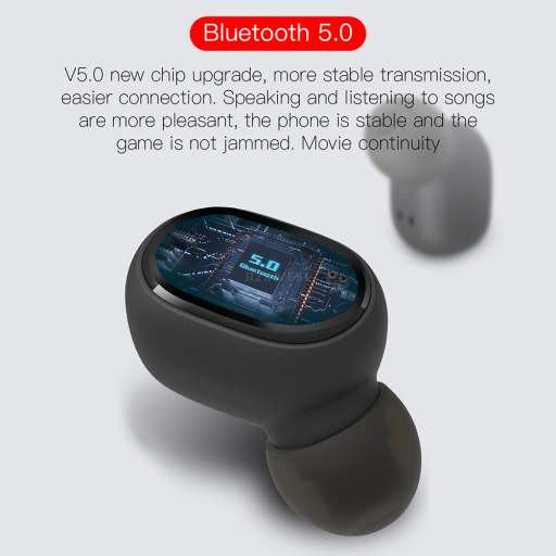 Bezdrátová sluchátka Bluetooth 5.0 , E6s černá