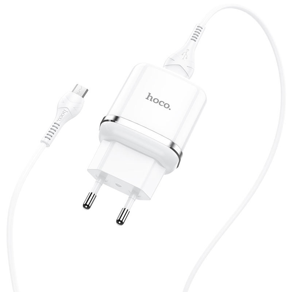 Nabíječka do sítě USB 18W QC3.0 3A + kabel Micro USB 1m HOCO N3 Rychlé nabíjení Micro USB bílá