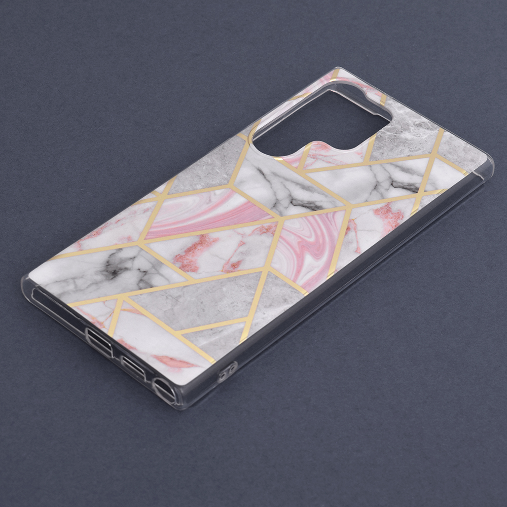 Kryt Samsung Galaxy S23 Ultra Techsuit - Marble Series - Pink Hex