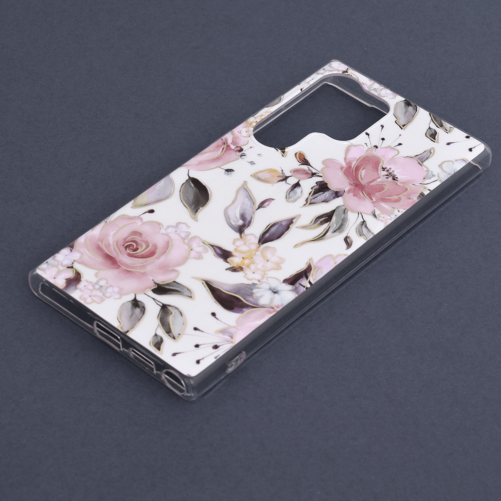 Kryt Samsung Galaxy S23 Ultra Techsuit - Marble Series - Chloe White