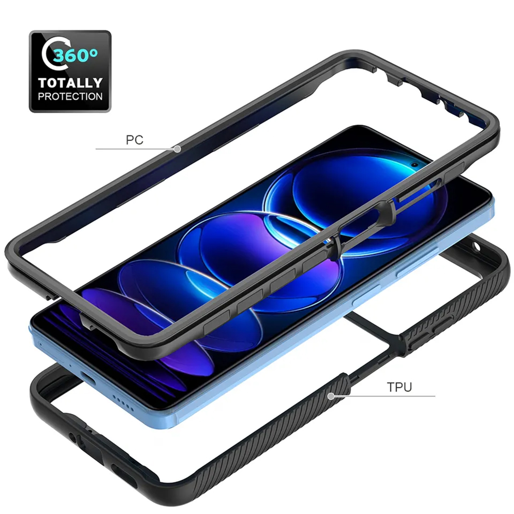 Pouzdro Xiaomi Redmi Note 12 5G / Poco X5 Techsuit - Defense360 Pro + ochrana obrazovky, černé