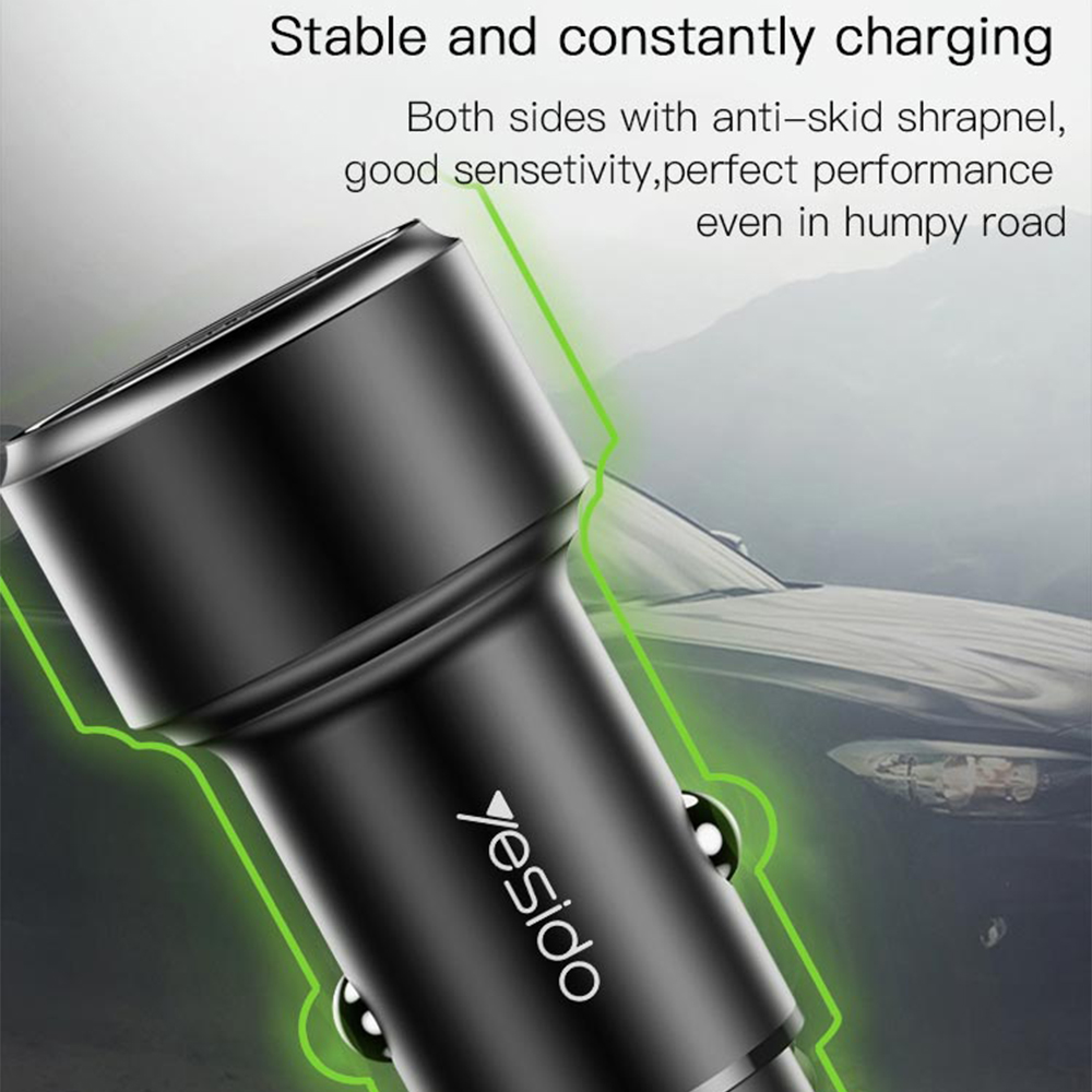 Nabíječka do auta Yesido (Y43) - 2xUSB, QC 3.0 36W - černá