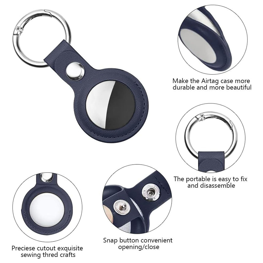 Pouzdro pro APPLE AIRTAG Techsuit (SLH1), kožené modré