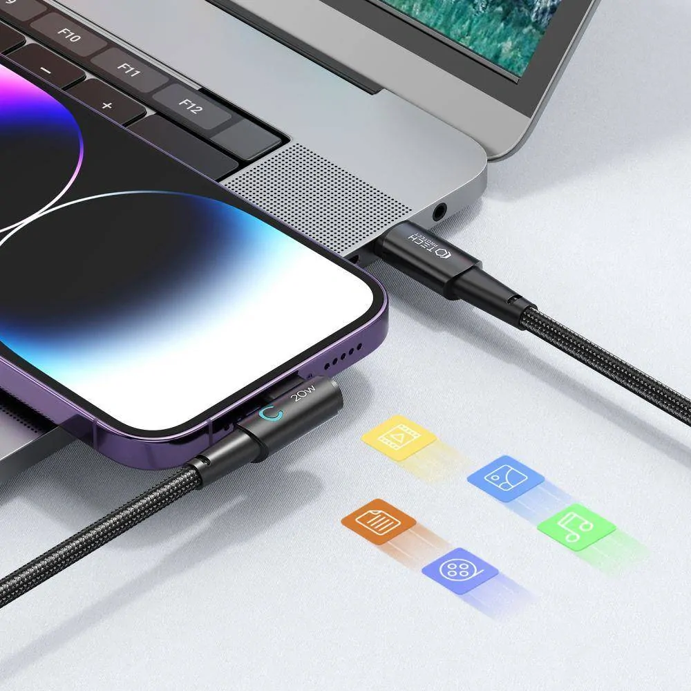 Datový kabel Tech-Protect Ultraboost "L" USB-C na lightning, PD 20W 3A 1m šedý