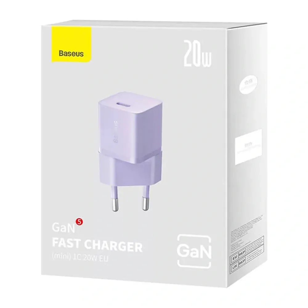 Nabíječka do sítě Baseus GaN5 20 W fialová