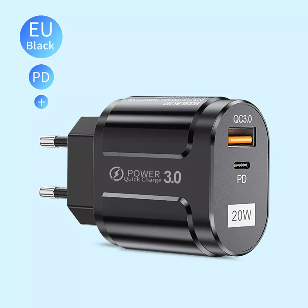 Nabíječka do sítě Techsuit Premium (CHPD038) - USB-A, QC 3.0, USB-C, 20W - bílá