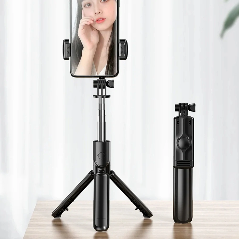 Selfie tyč Tripod Techsuit (S03) – stabilní a kompaktní držák na stativ s dálkovým ovládáním Bluetooth, 68 cm – černý