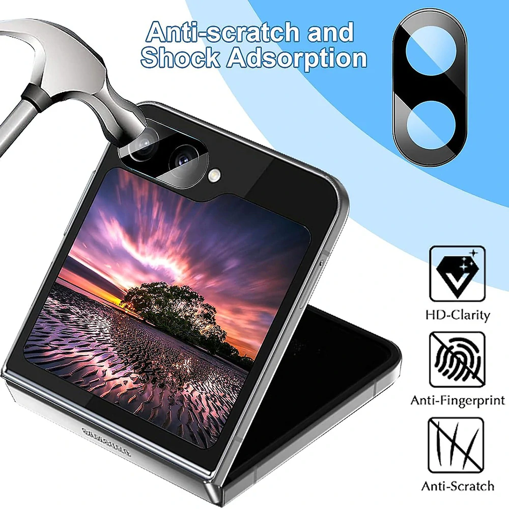 Sklo pro celý fotoaparát Samsung Galaxy Z Flip6 – černé