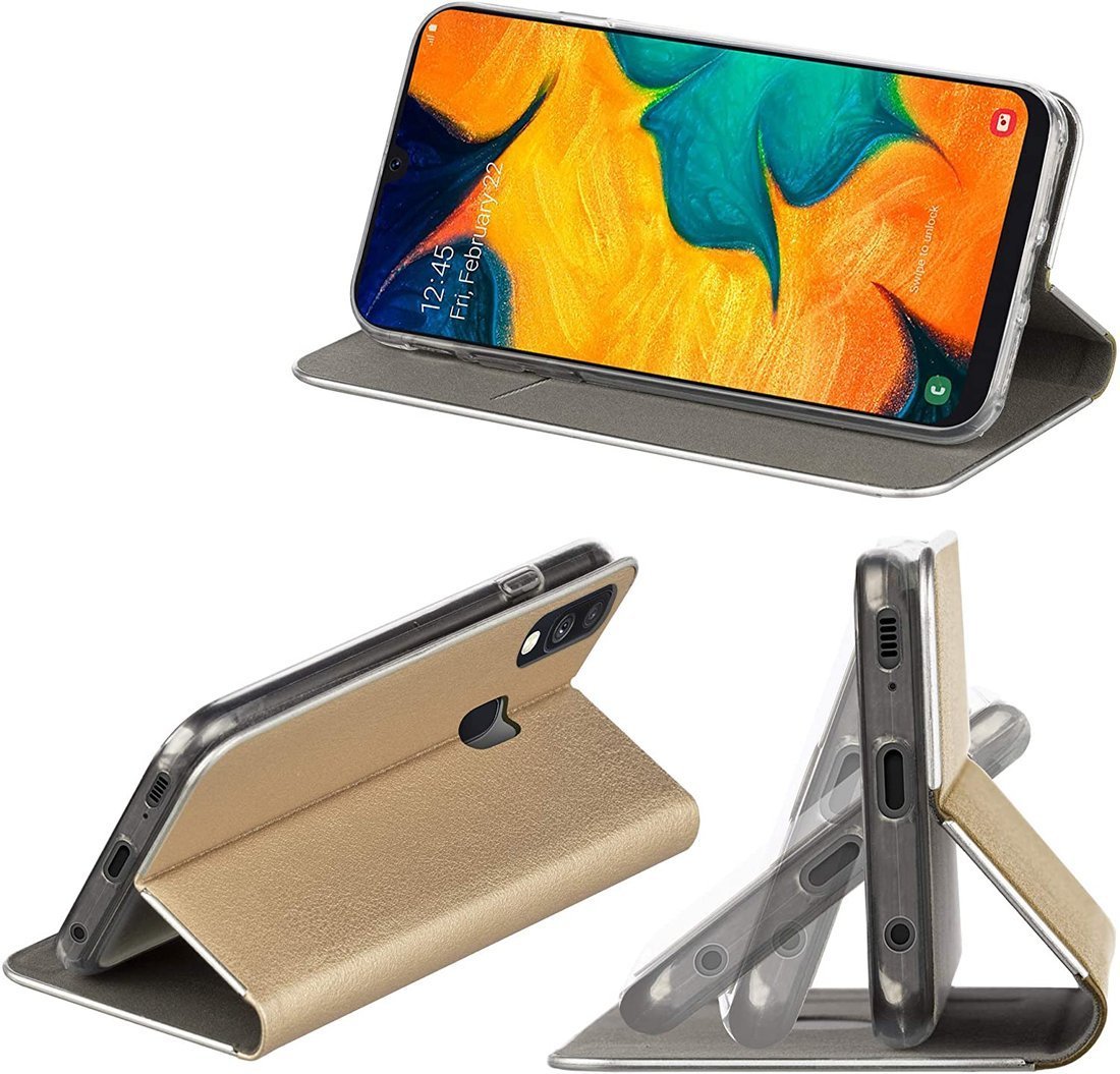 Pouzdro HUAWEI P40 Lite s flipem, umělá kůže Venus zlaté
