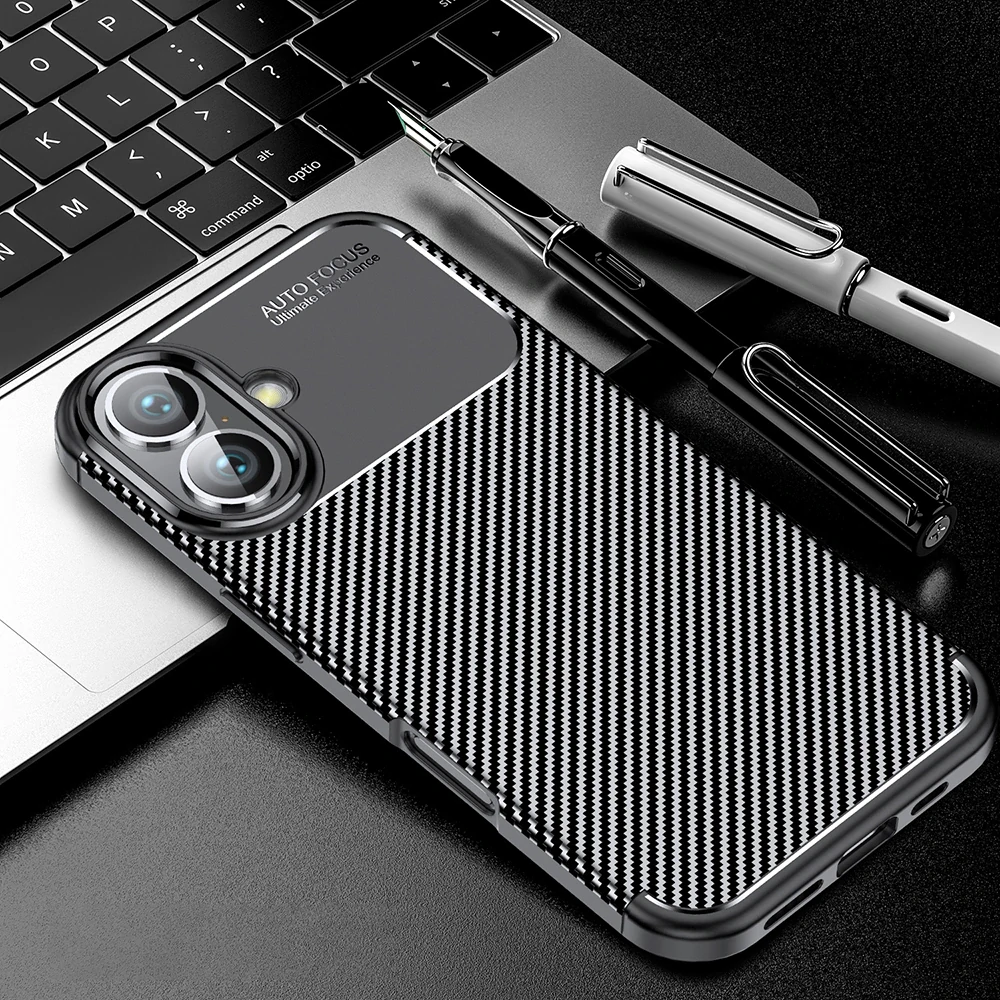Kryt iPhone 16 Plus, Techsuit CarbonFiber černý