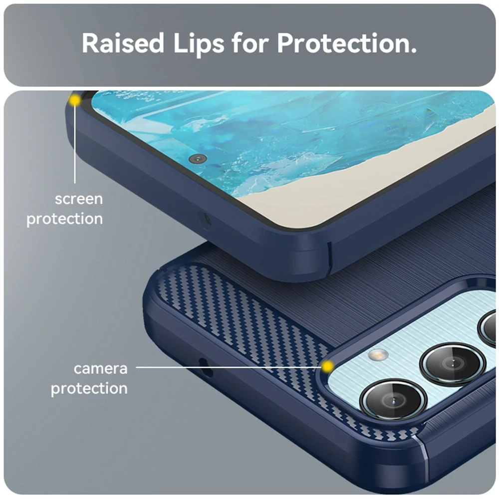 Kryt Samsung Galaxy M55, Armored Carbon modrý