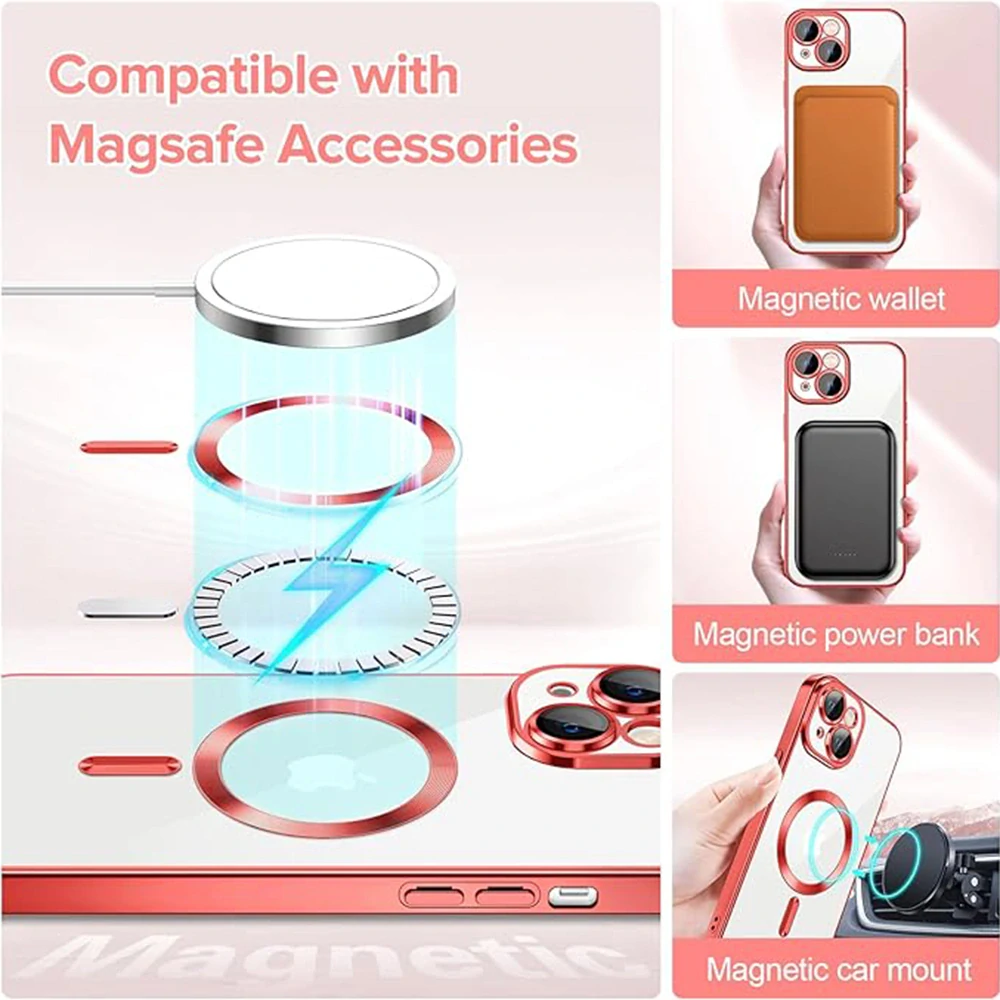 Kryt Samsung Galaxy S23 Techsuit Luxury Crystal MagSafe - červený