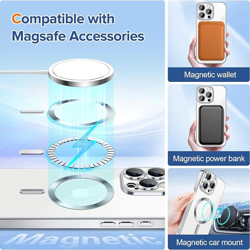 Kryt Samsung Galaxy S22 Ultra 5G Techsuit Luxury Crystal MagSafe - stříbrný