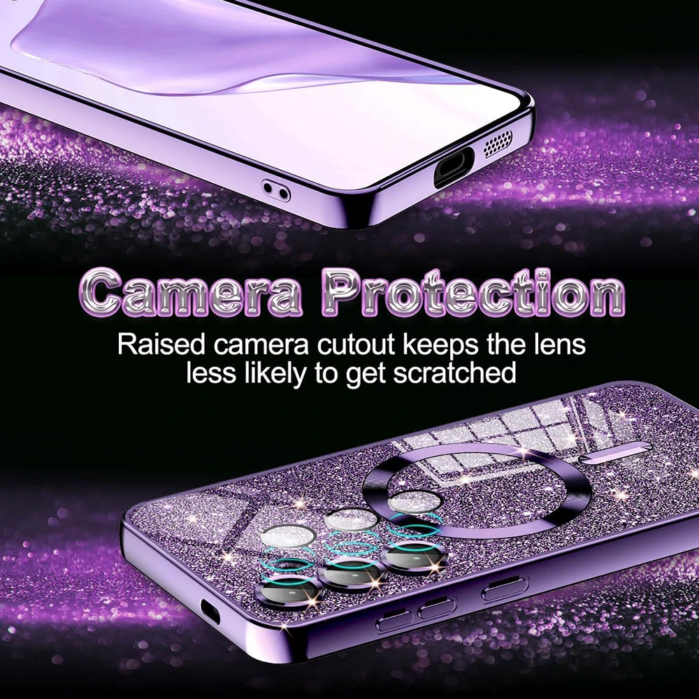 Kryt Samsung Galaxy A35 5G Techsuit Luxury Glitter MagSafe - tmavě zelený