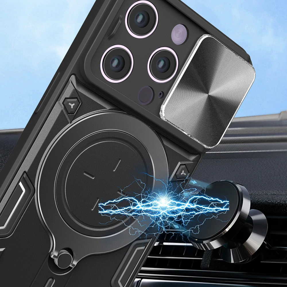 Kryt iPhone 15 Pro Techsuit CamGuard Pro - fialový